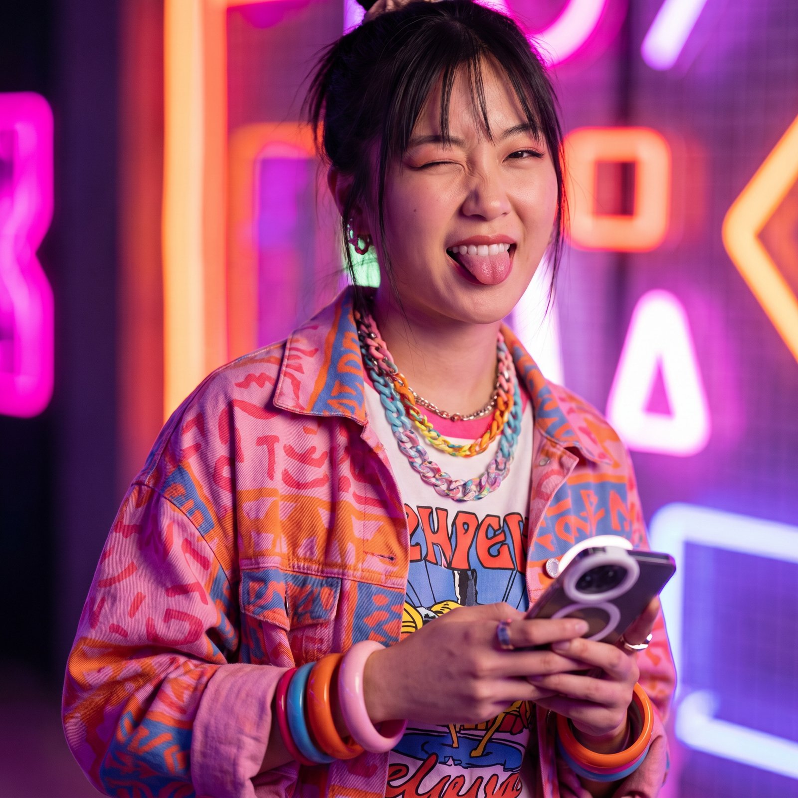 91网潮流达人@霓虹少女 - 潮流穿搭生活视频创作者