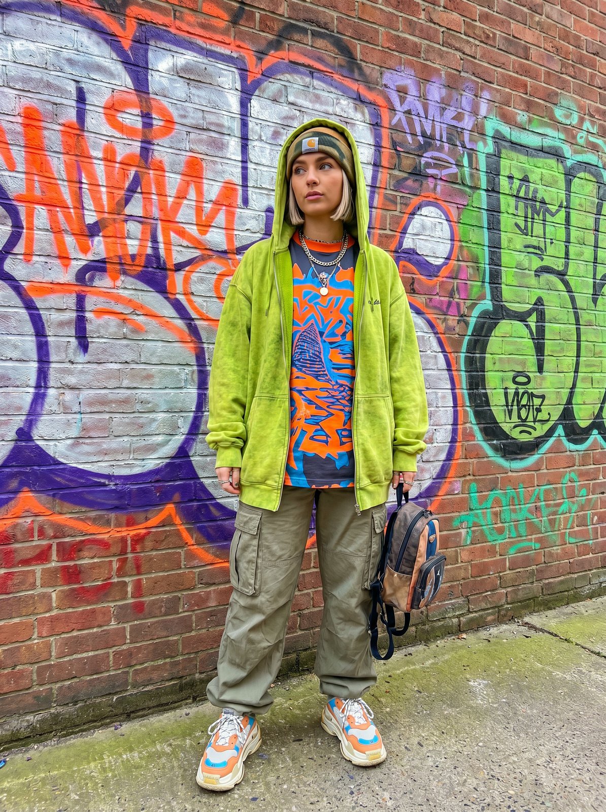 91网街头时尚穿搭视频演示 - 酸性绿潮流穿搭